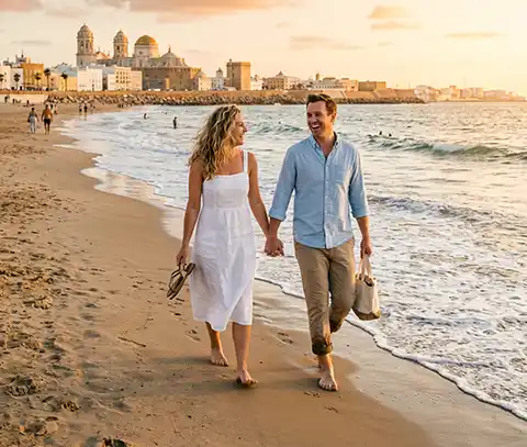 Americans enjoying beach lifestyle in Cádiz Spain after relocating
