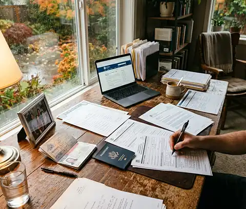Preparing documents for Spain visa application