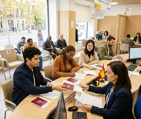 Submitting visa application in Spain